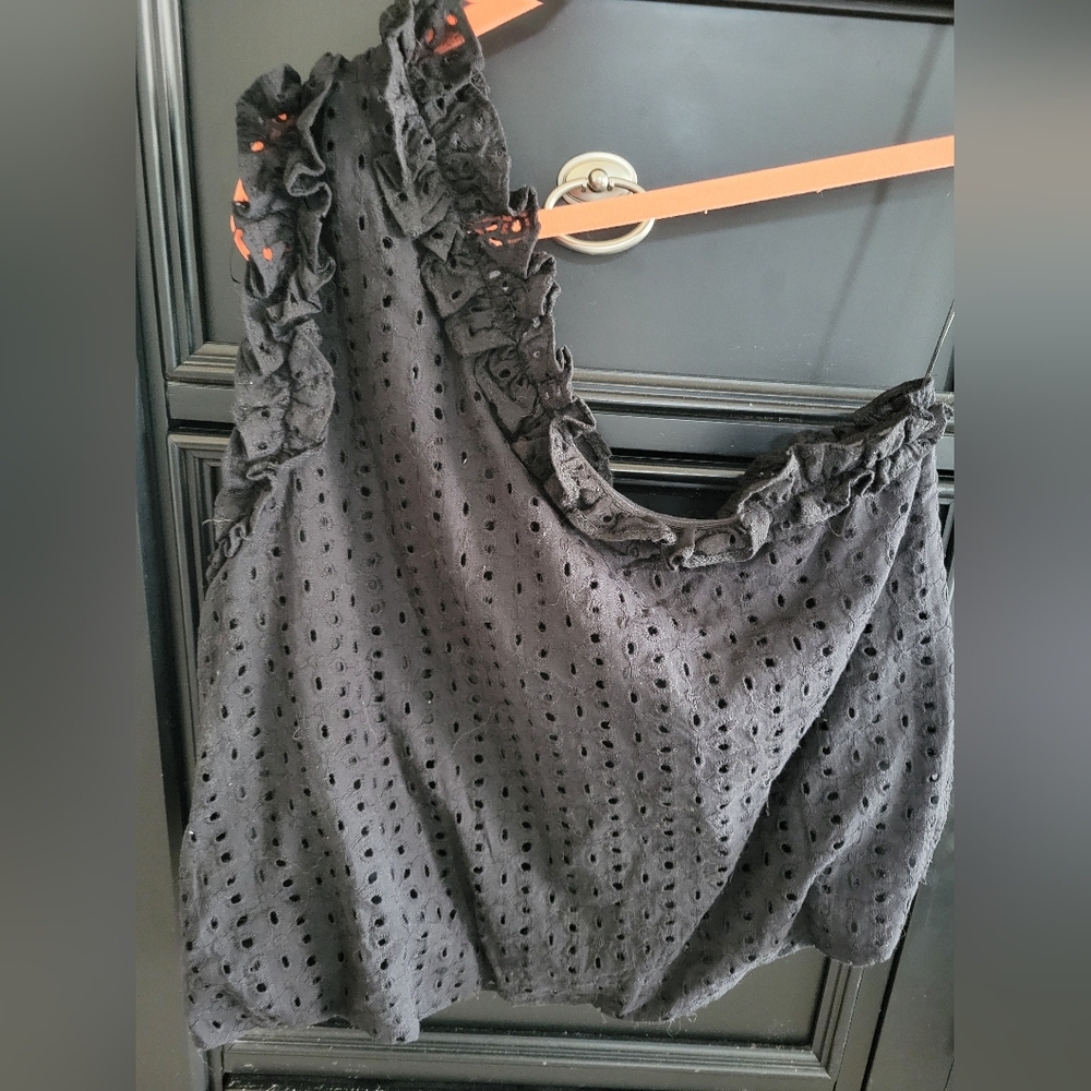 Entro Black Lace Detail Top
